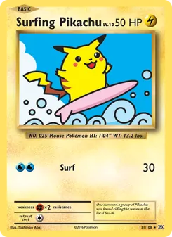 Surfing Pikachu, Evolutions No. 111 Normal