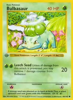 Bulbasaur, Base Set Nº 44 Normal