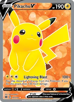 Pikachu V, Brilliant Stars No. 157 Holo