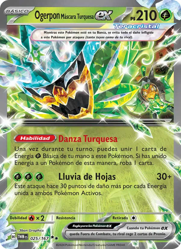 Ogerpon Máscara Turquesa ex, Mascarada Crepuscular Nº 025