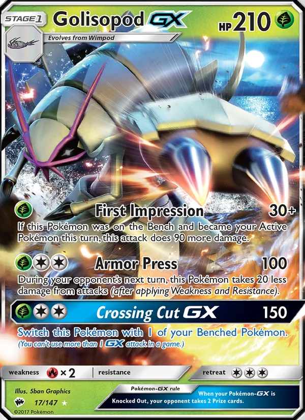 Golisopod GX, Burning Shadows Nº 17