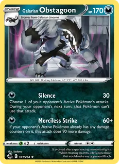 Galarian Obstagoon, Fusion Strike Nº 161 Holo