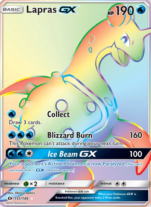 Lapras GX, Sun & Moon No. 151
