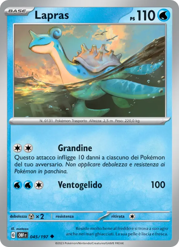 Lapras, Ossidiana Infuocata Nº 045