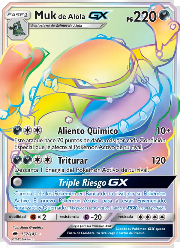 Muk de Alola GX, Sombras Ardientes No. 157