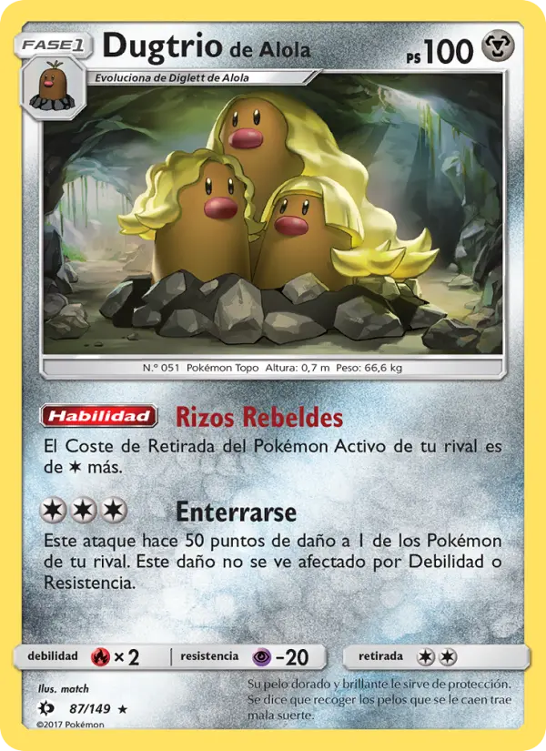 Dugtrio de Alola, Sol y Luna Nº 87