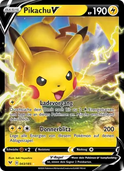 Pikachu V, Farbenschock No. 43 Holo