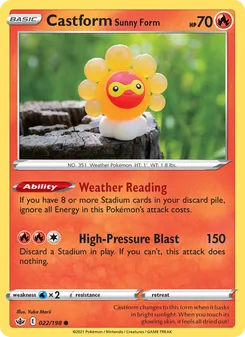 Castform Sunny Form, Chilling Reign No. 22 Normal