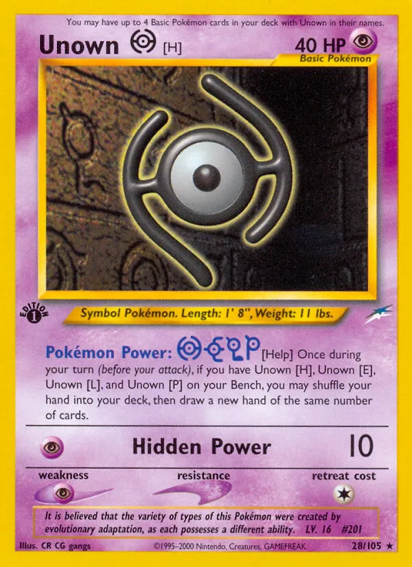 Unown [H], Neo Destiny No. 28