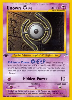 Unown [H], Neo Destiny Nº 28 Normal