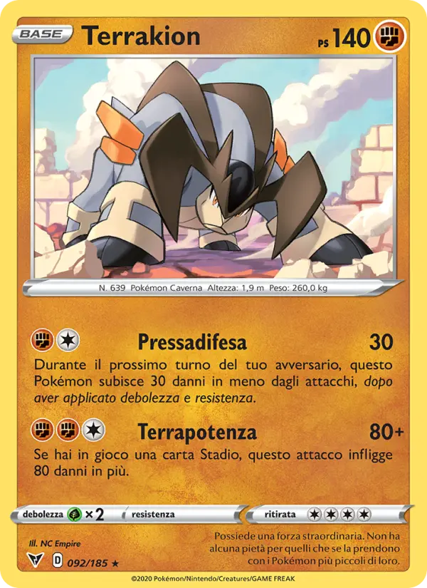 Terrakion, Voltaggio Sfolgorante No. 92
