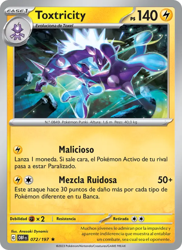 Toxtricity, Llamas Obsidianas Nº 072