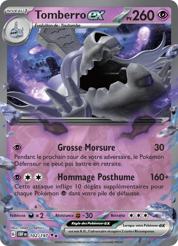 Tomberro-ex, Flammes Obsidiennes Nº 102