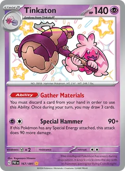 Tinkaton, Paldean Fates No. 167 Holo