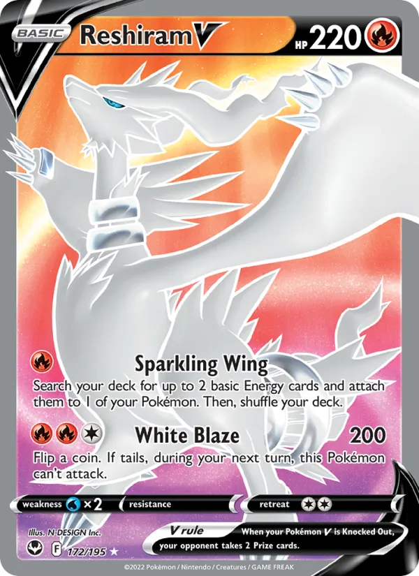 Reshiram V, Silver Tempest No. 172