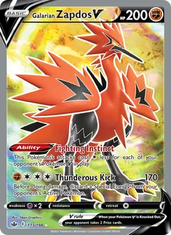 Galarian Zapdos V, Chilling Reign Nº 173 Holo