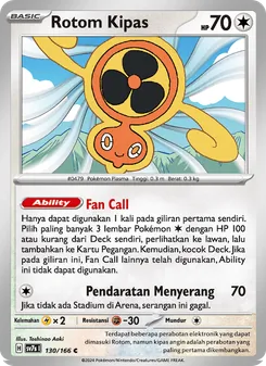 Rotom Kipas, Bimbingan Rasi No. 130 Normal