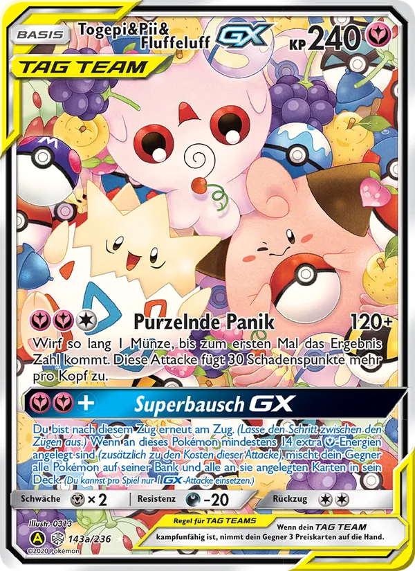 Togepi & Pii & Fluffeluff GX, Welten im Wandel Nº 143