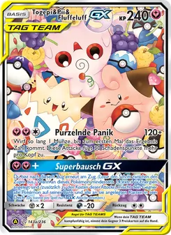 Togepi & Pii & Fluffeluff GX, Welten im Wandel Nº 143 Normal