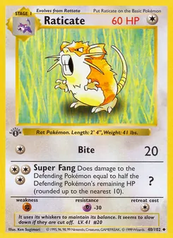 Raticate, Base Set Nº 40 Normal