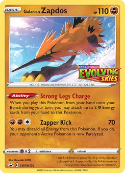 Galarian Zapdos, SWSH Black Star Promos Nº SWSH124 Holo