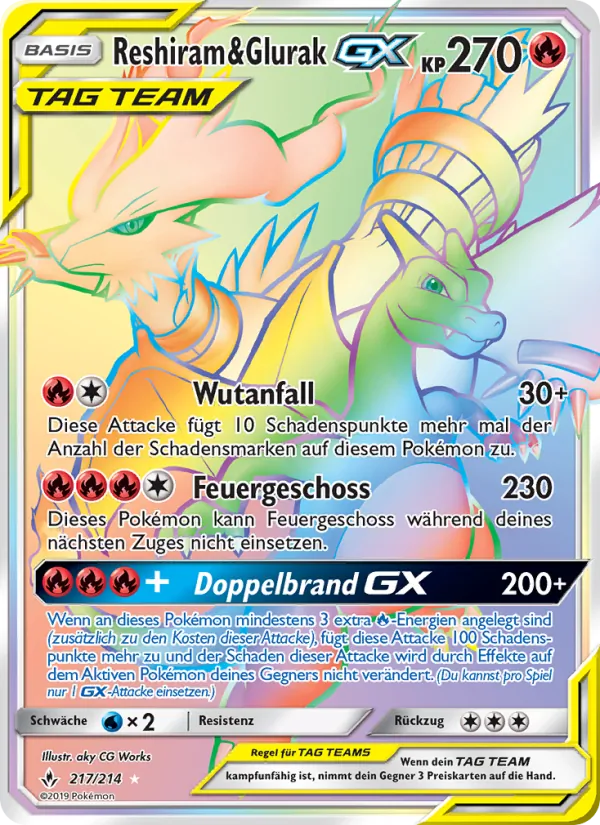 Reshiram & Glurak GX, Kräfte im Einklang Nº 217