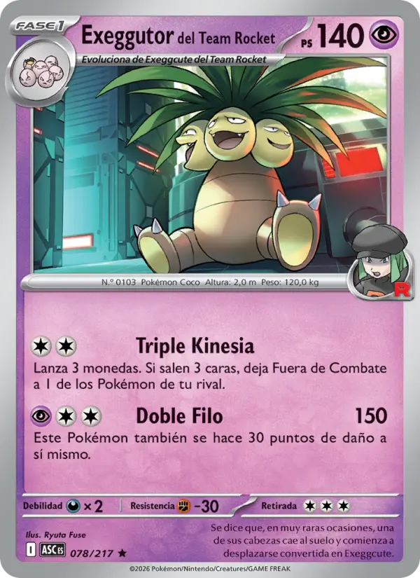 Exeggutor del Team Rocket, Héroes Ascendentes Nº 078