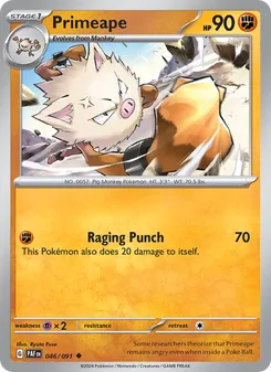 Primeape, Paldean Fates Nº 046 Normal