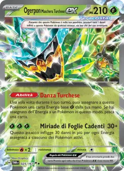 Ogerpon Maschera Turchese-ex, Crepuscolo Mascherato Nº 025 Holo