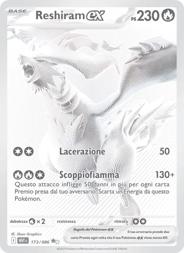 Reshiram-ex, Fuoco Bianco No. 173