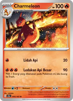 Charmeleon, Kartu Pokémon 151 Nº 005 Normal