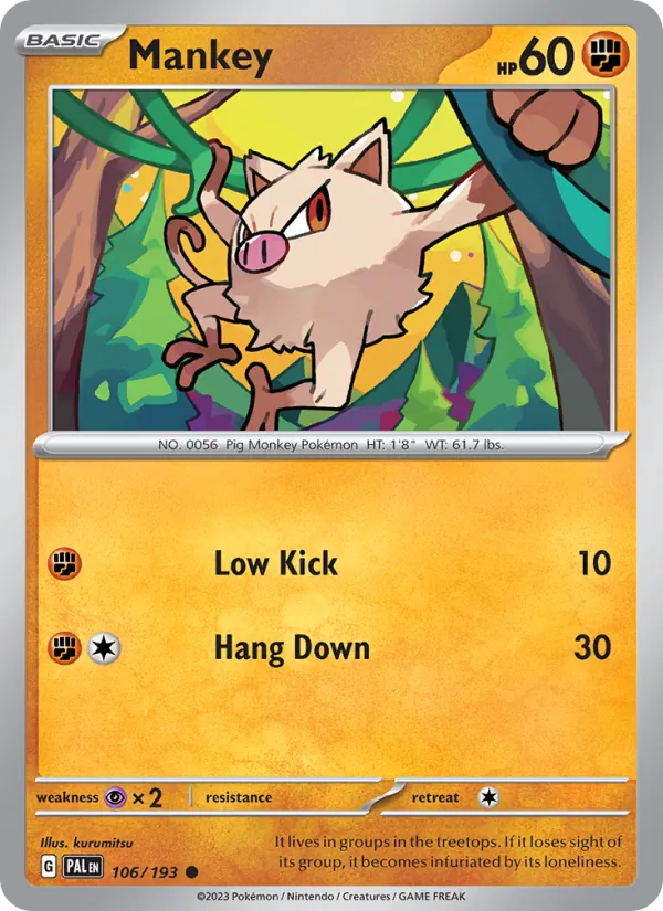 Mankey, Paldea Evolved Nº 106