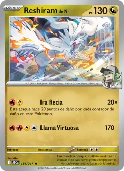 Reshiram de N, Héroes Ascendentes Nº 154 Reverse