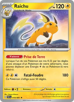 Raichu, Destinées de Paldea No. 019 Holo