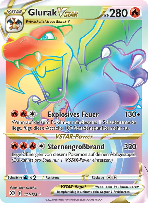 Glurak VSTAR, Strahlende Sterne No. 174