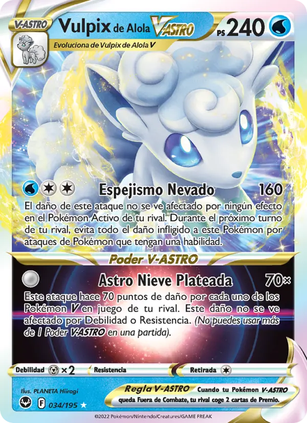 Vulpix de Alola V-ASTRO, Tempestad Plateada No. 034