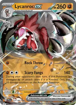 Lycanroc ex, Paldea Evolved No. 117 Holo