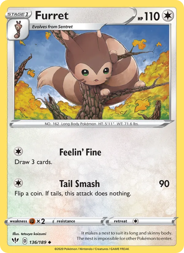 Furret, Darkness Ablaze No. 136