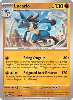 Lucario, Écarlate et Violet Nº 114 Normal