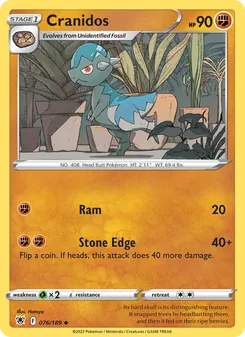 Cranidos, Astral Radiance No. 076 Normal