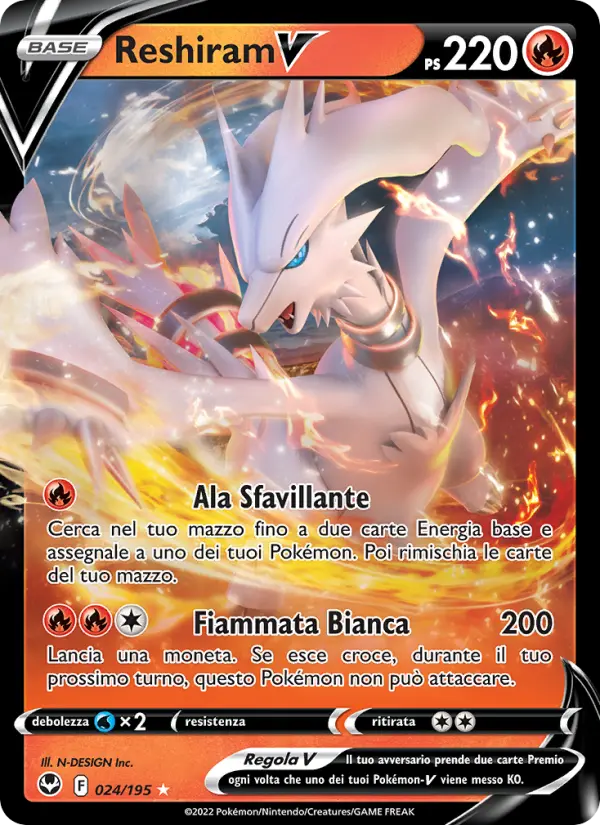Reshiram V, Tempesta Argentata No. 024