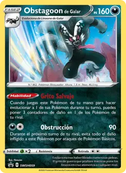 Obstagoon de Galar, Cartas de promoción ESES Nº SWSH059 Normal