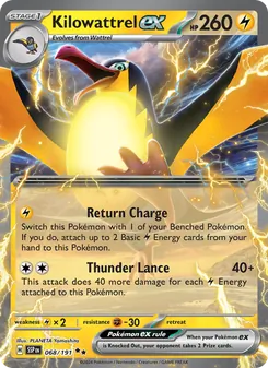 Kilowattrel ex, Surging Sparks No. 068 Holo