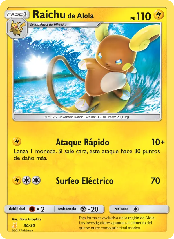 Raichu de Alola, Kit de Entrenador Sol y Luna (Raichu de Alola) No. 30