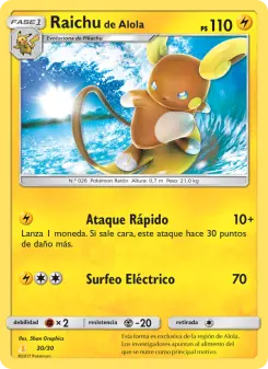 Raichu de Alola, Kit de Entrenador Sol y Luna (Raichu de Alola) No. 30 Normal