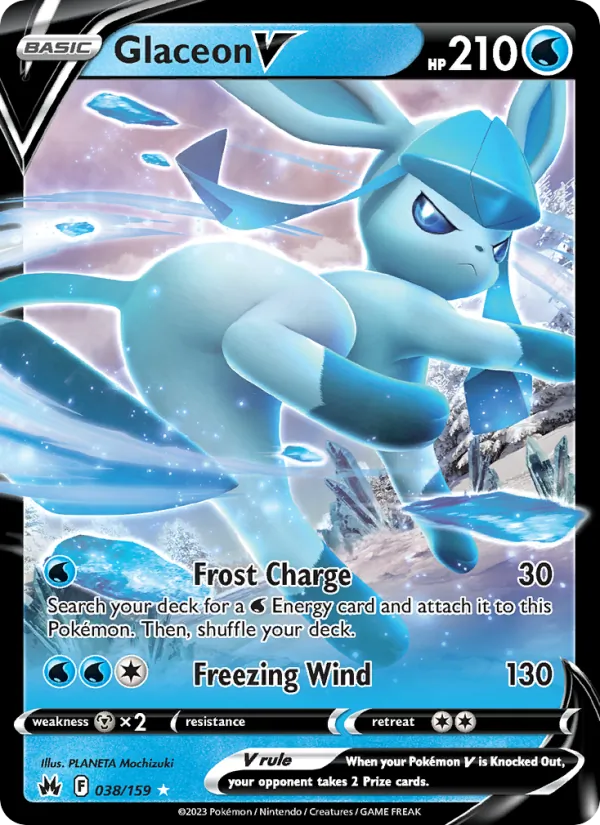 Glaceon V, Crown Zenith Nº 038