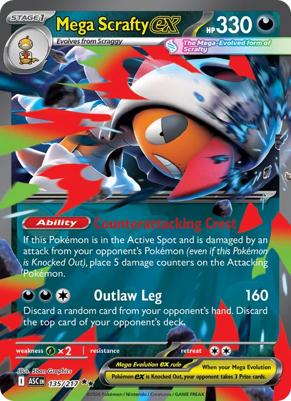 Mega Scrafty ex, Ascended Heroes No. 135