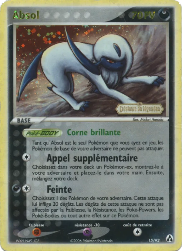 Absol, EX Créateurs de légendes Nº 15