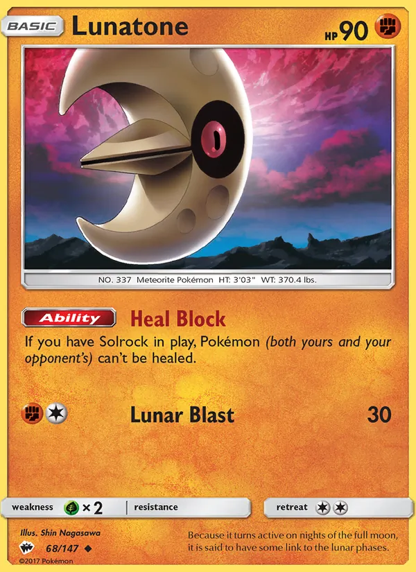 Lunatone, Burning Shadows Nº 68