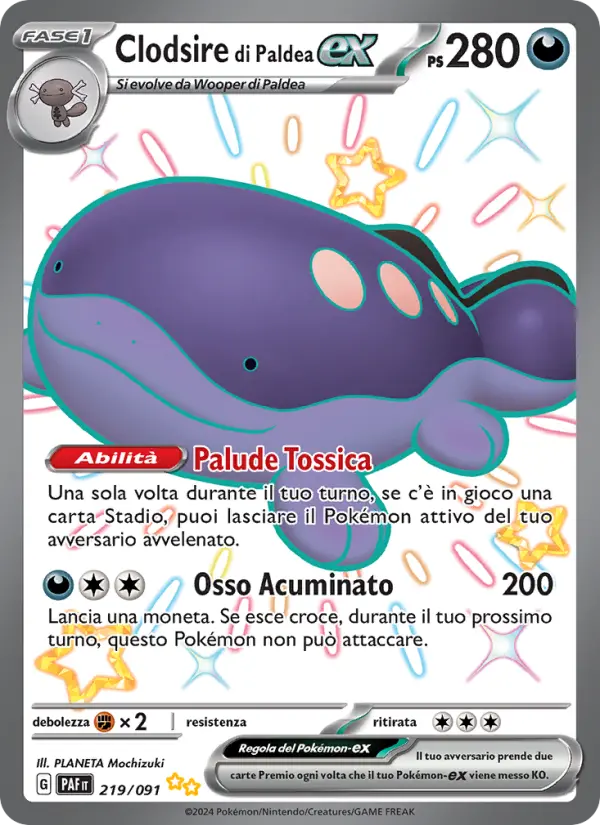 Clodsire di Paldea-ex, Destino di Paldea No. 219
